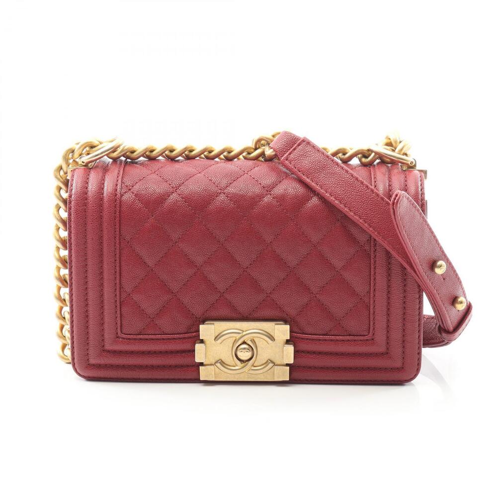 Chanel Boy Shoulder Bag Calfskin Leather Red